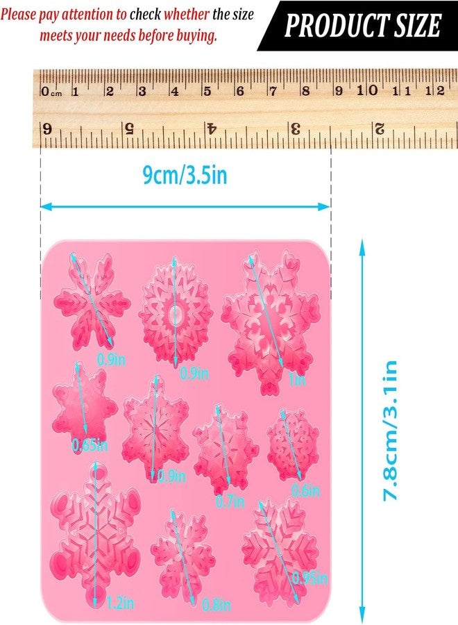 Skytail 2pc Snowflake Silicone Fondant Molds Baking Molds 3D Snowflake Shape for Chocolate Fondant Candy Xmas Cake Decoration Cupcake Dessert Topper Fondant Gummy Jelly Sugarcraft Gumpaste Molds - Image 2