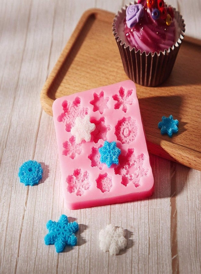 Skytail 2pc Snowflake Silicone Fondant Molds Baking Molds 3D Snowflake Shape for Chocolate Fondant Candy Xmas Cake Decoration Cupcake Dessert Topper Fondant Gummy Jelly Sugarcraft Gumpaste Molds - Image 3