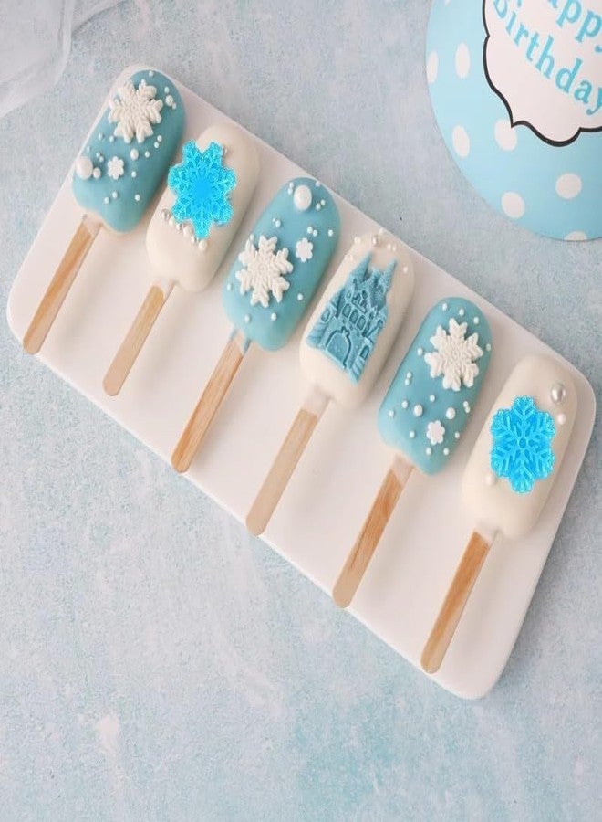 Skytail 2pc Snowflake Silicone Fondant Molds Baking Molds 3D Snowflake Shape for Chocolate Fondant Candy Xmas Cake Decoration Cupcake Dessert Topper Fondant Gummy Jelly Sugarcraft Gumpaste Molds - Image 4