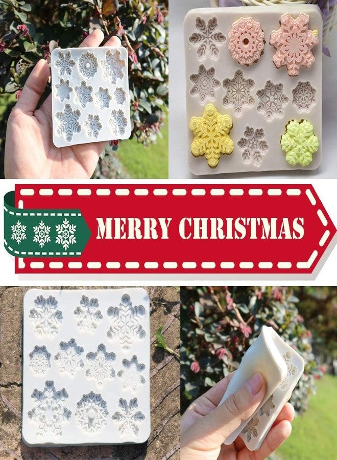 Skytail 2pc Snowflake Silicone Fondant Molds Baking Molds 3D Snowflake Shape for Chocolate Fondant Candy Xmas Cake Decoration Cupcake Dessert Topper Fondant Gummy Jelly Sugarcraft Gumpaste Molds - Image 5