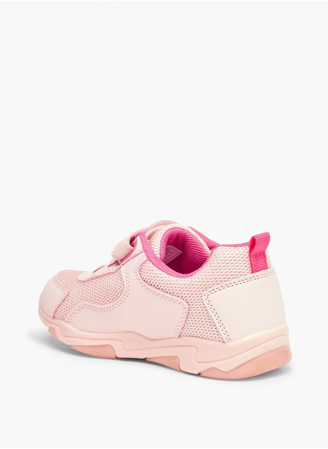 باربي Logo Print Sneakers with Hook and Loop Closure