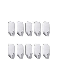 Zaboon Wall Hooks For Hanging Wall Hangers Stick On Shower Home Bathroom Kitchen Door Ideal For Robes Umbrellas Clothes Bags Coats Stainless Steel Utility Wall Hooks10Packs  - Image 2