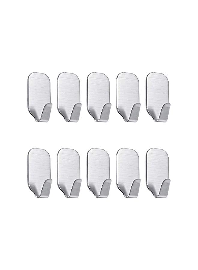 Zaboon Wall Hooks For Hanging Wall Hangers Stick On Shower Home Bathroom Kitchen Door Ideal For Robes Umbrellas Clothes Bags Coats Stainless Steel Utility Wall Hooks10Packs - Image 2