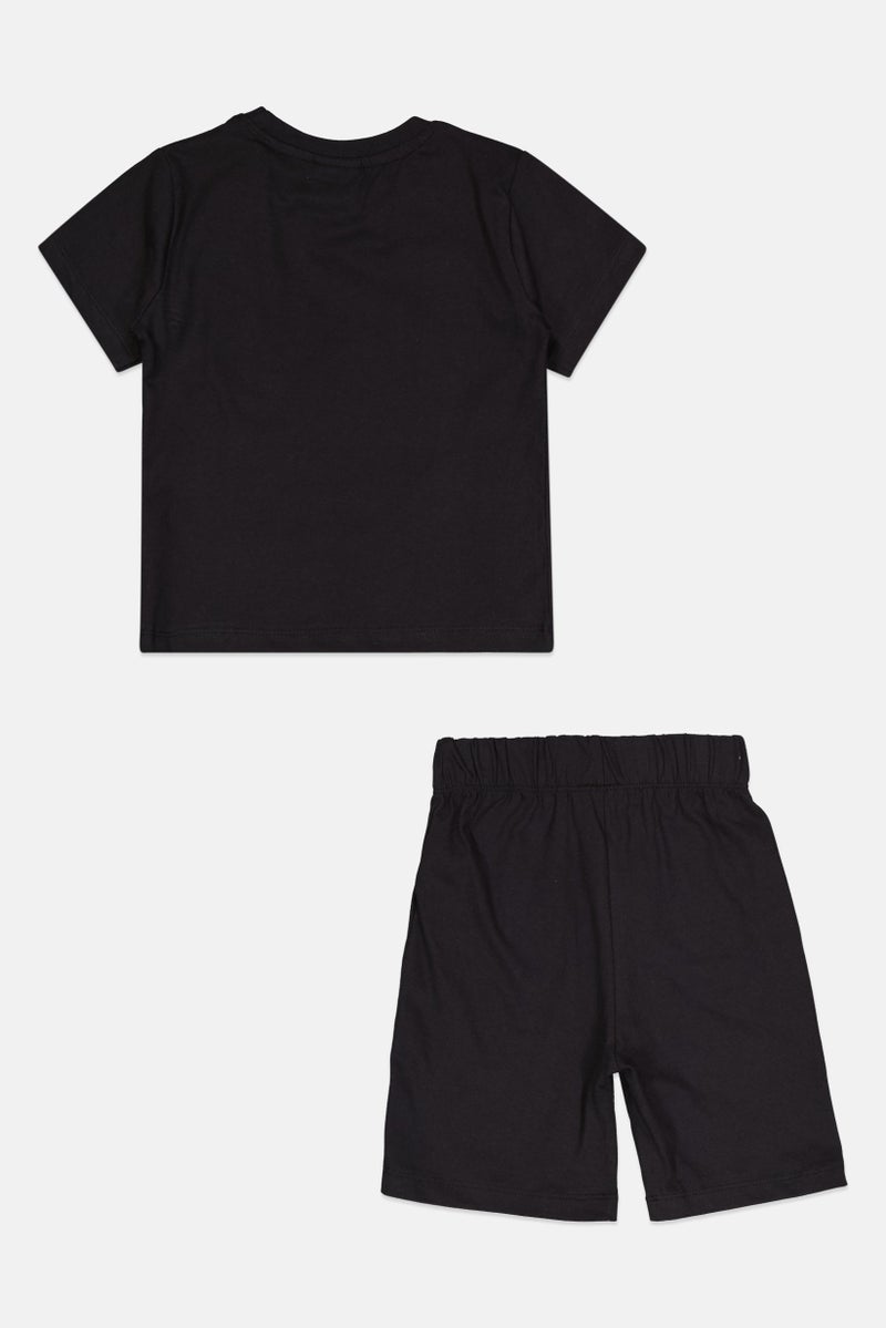 Batman Toddlers Boy 2 Piece Graphic Print T-Shirt And Shorts, Black - Image 2