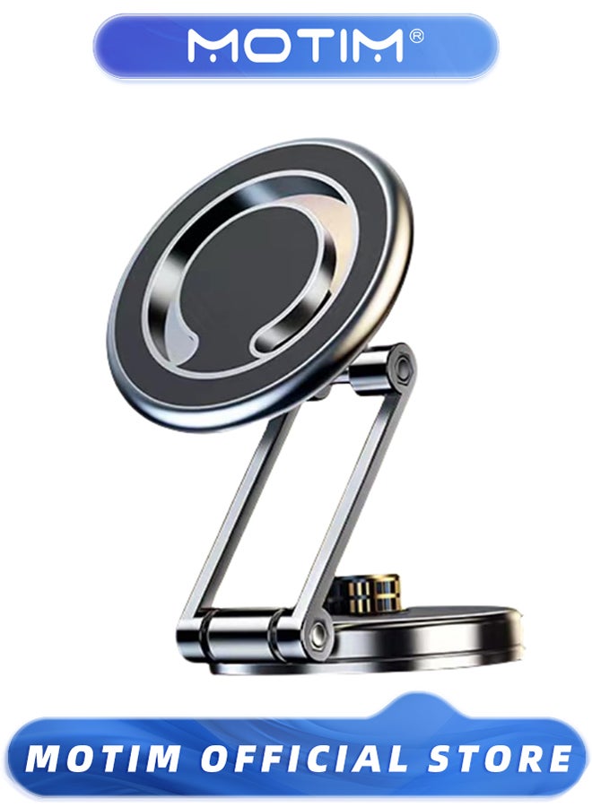 Motim Collapsible Suction Cup Car Phone Holder 360° Super Load Bearing Capacity Strong Magnetic Adsorption,Sliver - Image 1