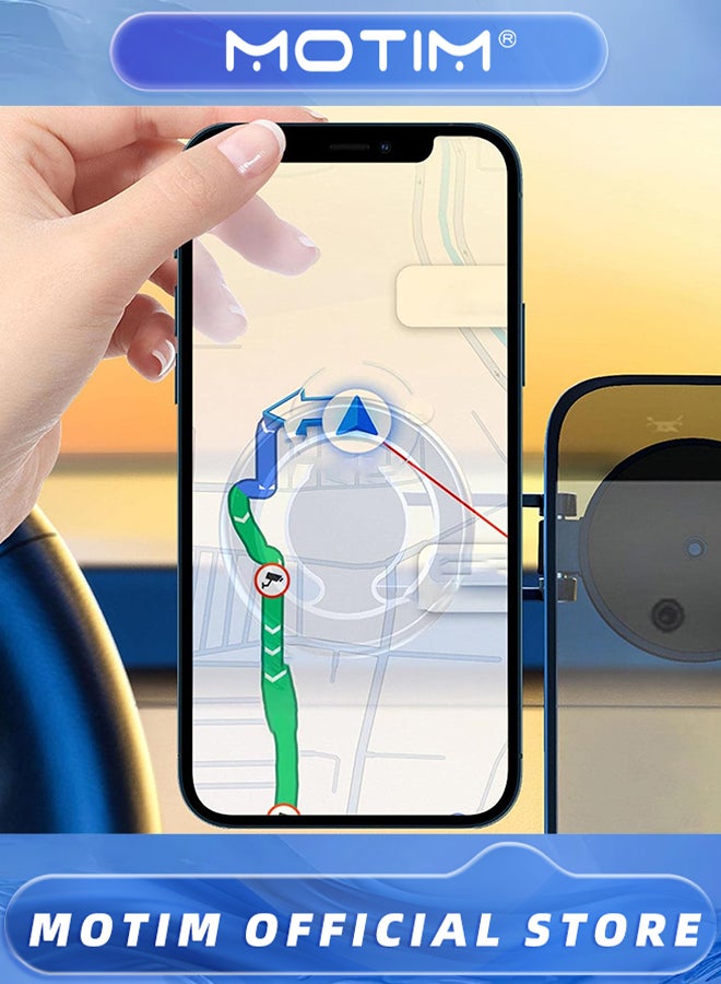 Motim Collapsible Suction Cup Car Phone Holder 360° Super Load Bearing Capacity Strong Magnetic Adsorption,Sliver - Image 2