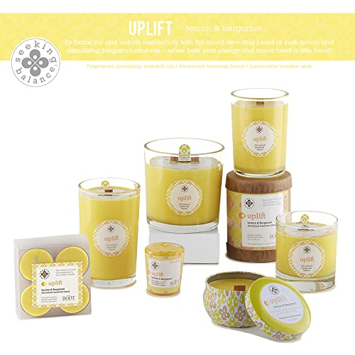 Root Candles Seeking Balance Wood Wick Spa Candle Aromatherapy Candles, 8-Ounce, Uplift: Lemon & Bergamot - Image 2