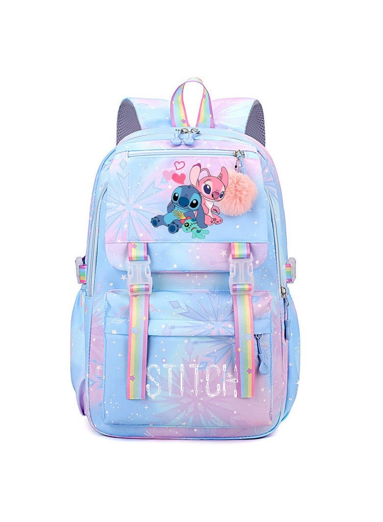 Stitch Student Backpack Large Capacity Backpack for Primary and Secondary School Students Cartoon Print Backpack 30*44*22CM - Image 1
