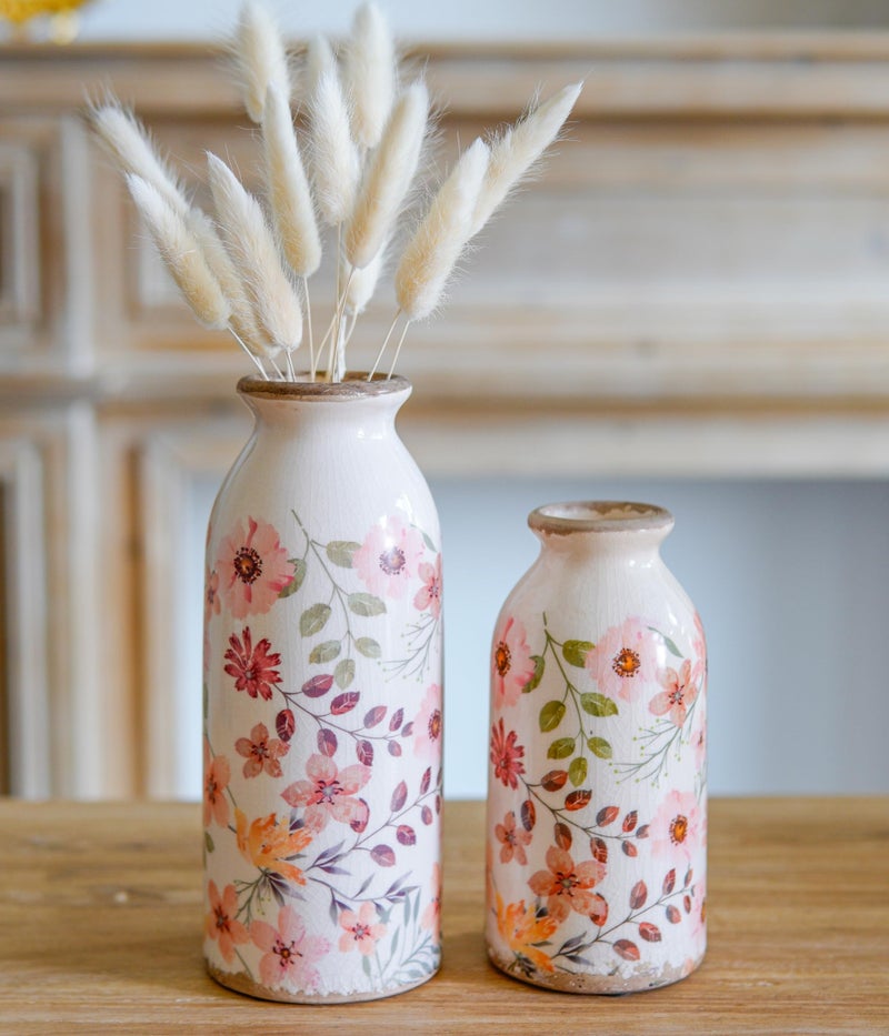 TEWEIQI Colorful - Daisy Ceramic Vase set, Retro Rustic Cute Flower Vase Gift, Art Decorative Vase For Your Home, Kitchen, Bedroom, Office, Living Room, Bathroom, & Shelf Centerpiece Table Decorations - Image 1