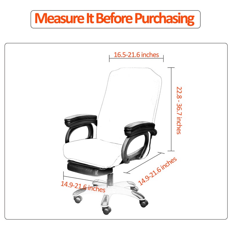 SARAFLORA Office Chair Cover- Medium, Black- Removable Computer Chair Cover for Office Chair with Zipper for Universal Rotating Chair Desk Chair Cover High Back Chair Seat Washable Protector for Pets - Image 2