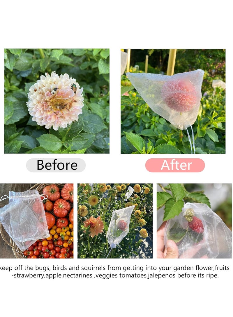 White 50pcs Organza Bags 13x18CM Mesh Bags Drawstring Gift Bags Jewelry Pouches for Candy Wedding Favors - Image 5