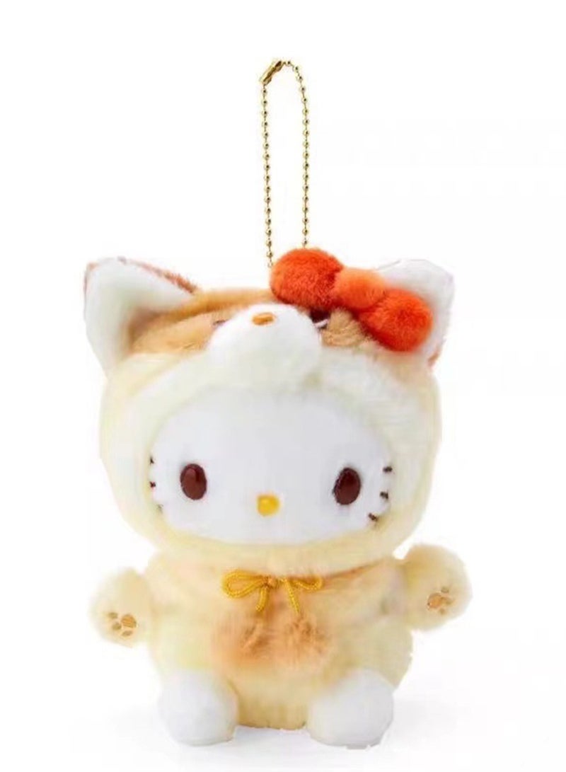 (Little Fox KT Cat)15cm Creative Cartoon Plush Toy Dress Up Forest Animal Series Backpack Key Pendant  - Image 1
