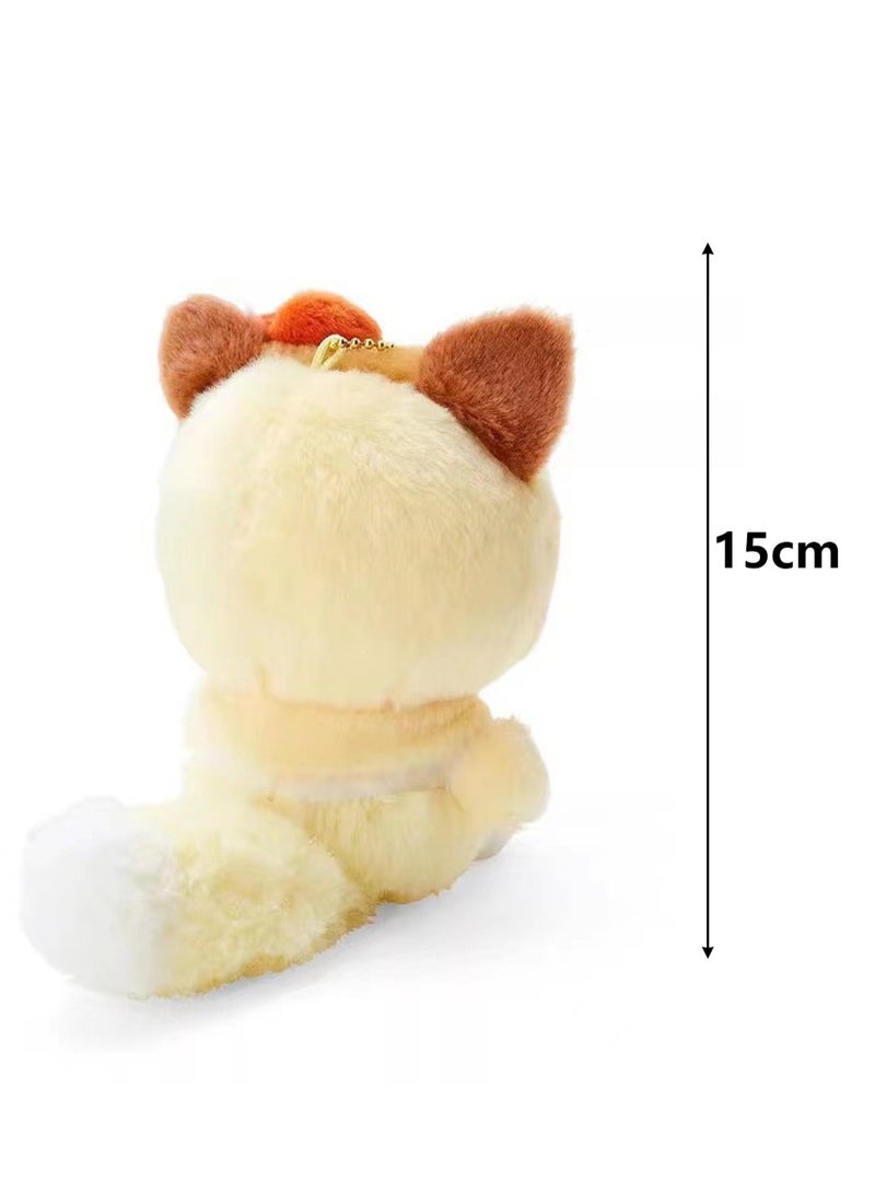 (Little Fox KT Cat)15cm Creative Cartoon Plush Toy Dress Up Forest Animal Series Backpack Key Pendant  - Image 2