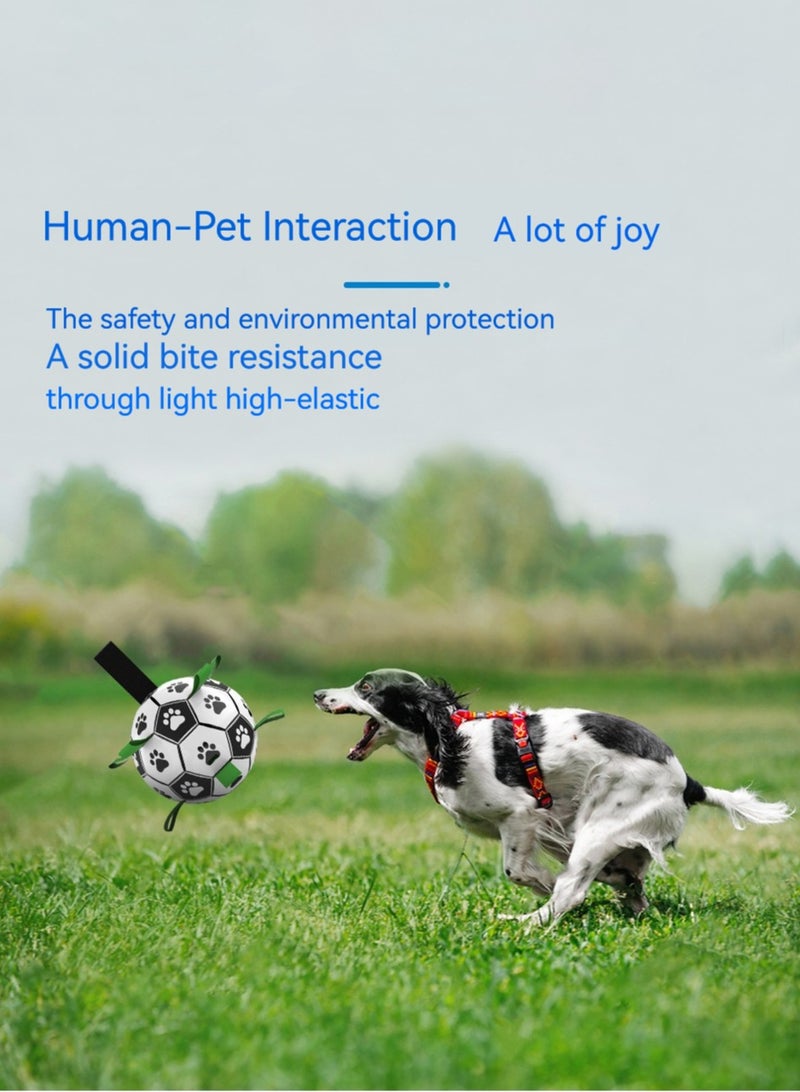 Dog Toys Soccer Ball With Grab Tabs,Dog Balls,Dog Toys Suitable for Dogs Weighing 8-20 Kilograms,White/Black/Green - Image 3