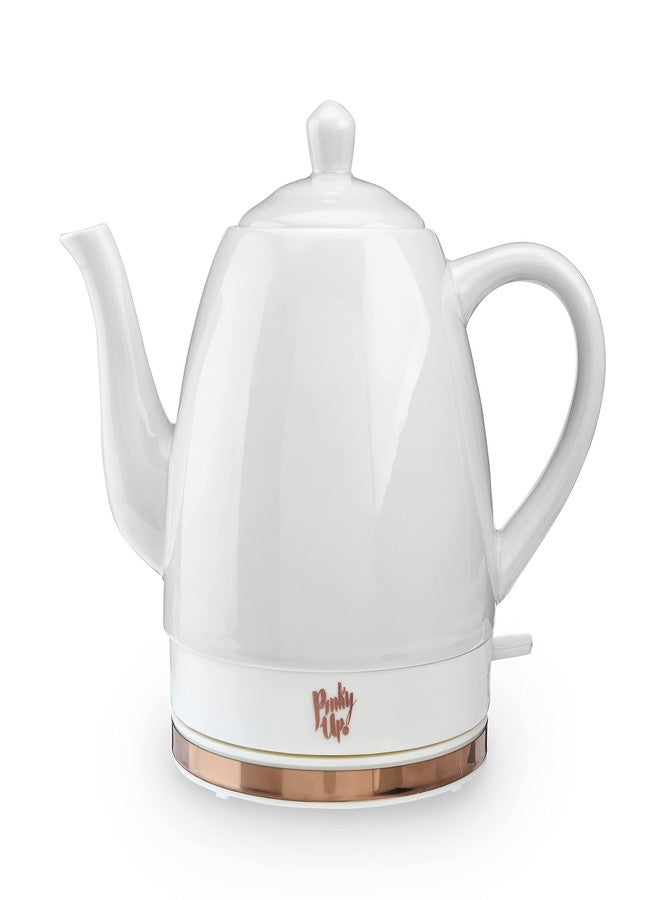 Pinky Up Pink Up Noelle Electric Tea Kettle, Gooseneck Kettle, Hot Water Dispenser, Pour Over Coffee, Automatic shut off, Cordless, Electric Teapot, 1.5L, Ceramic, Grey - Image 1