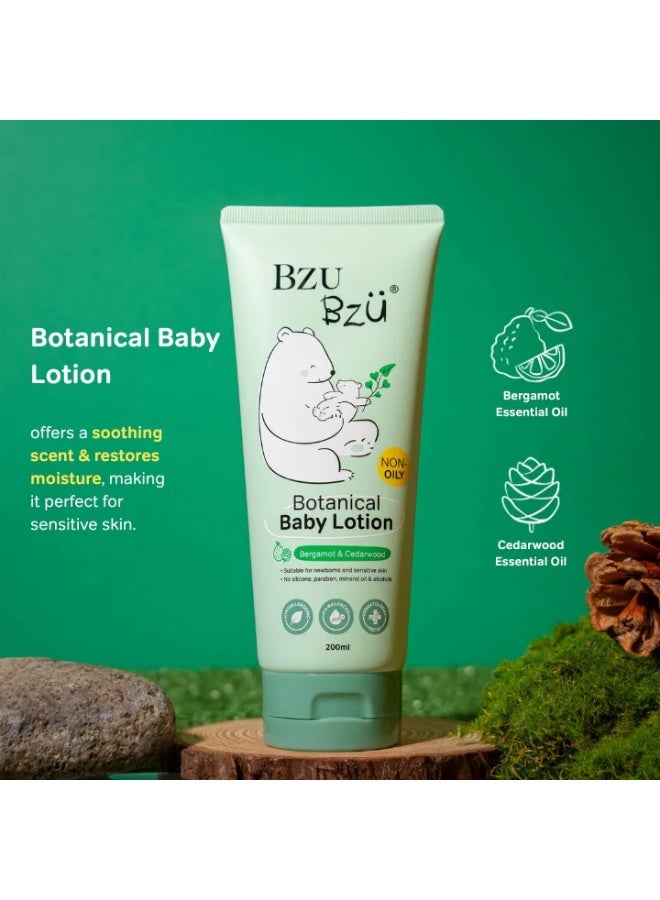 BZU BZÜ BZU BZU Botanical Baby Lotion 200ml | Moisturizing & Nourishing Baby Body Lotion for Newborns and Sensitive Skin | With Shea Butter, Organic Jojoba Oil, Vitamin E & Tasmanian Pepper Berry | Non-Greasy Baby Skincare - Image 3