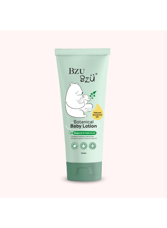 BZU BZÜ BZU BZU Botanical Baby Lotion 200ml | Moisturizing & Nourishing Baby Body Lotion for Newborns and Sensitive Skin | With Shea Butter, Organic Jojoba Oil, Vitamin E & Tasmanian Pepper Berry | Non-Greasy Baby Skincare - Image 1