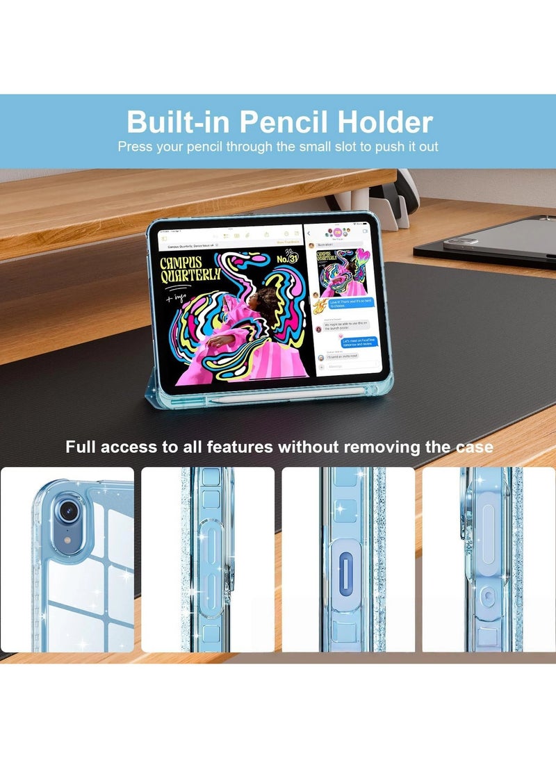 عام غلاف أكريليك براق متوافق مع iPad mini 6/7، غطاء لوحي مقاوم للصدمات بتصميم TPU مضاد للانحناء، غطاء واقي شفاف ملون براق - Image 5