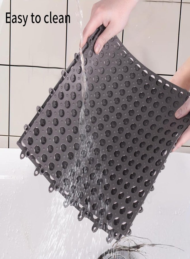 Lifera Non-Slip PVC Interlocking Bathroom Floor Mat Tiles | Anti-Skid Drainage Shower Mat | Easy Install & Cut-to-Fit Modular Flooring | Quick Dry, Washable & Durable | 30 x 30 cm Tiles-White and Grey (10) - Image 5
