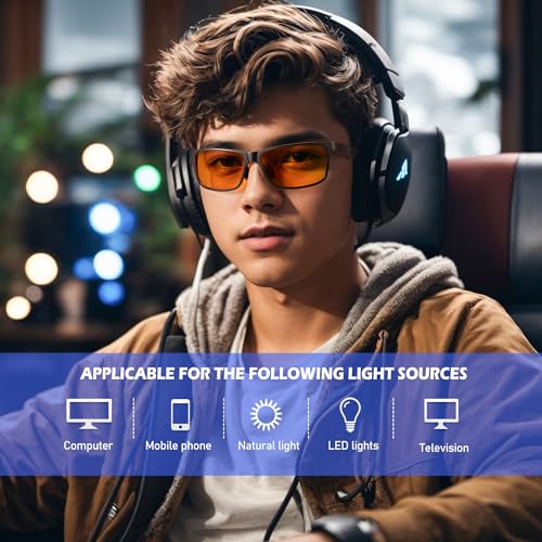 ANYLUV نظارات ANYLUV لحجب الضوء الأزرق للرجال نظارات الكمبيوتر والألعاب خفيفة الوزن من الألمنيوم والمغنيسيوم لحماية العين من الإجهاد - Image 2