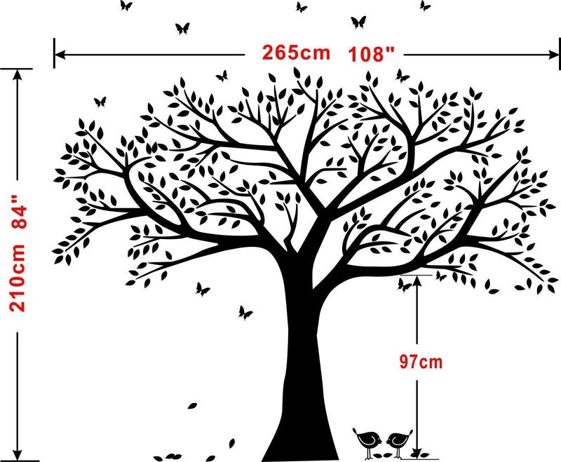 MAFENT Giant Family Tree Wall Decals Bird Stickers Decals Branches Wall Stickers for Living Room Nursery Room Wall Decor - Image 2
