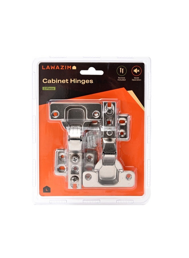 LAWAZIM 2-Piece Cabinet Hinges - Soft Close Full Overlay Cabinet Hinges, Removable and Adjustable with Screws, Straight Cup 105° Opening - Ideal for Kitchen, Bathroom, and Cabinet Furniture Doors - Image 5