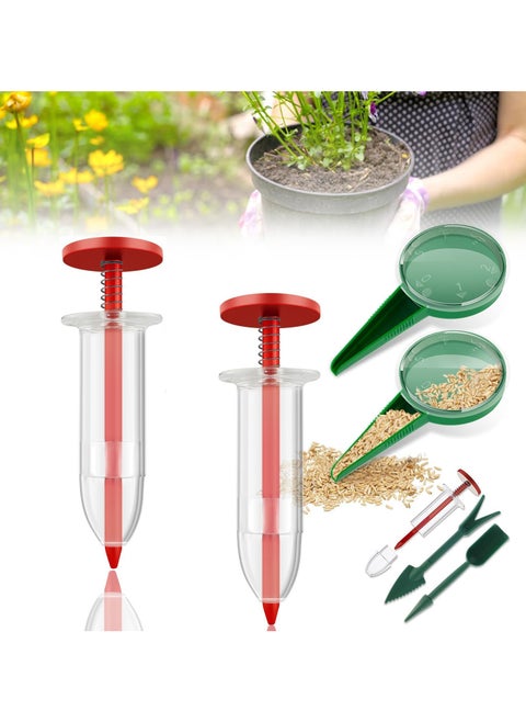 6pcs Seed Dispenser for Small Seeds Mini Sowing Manual Handhold Seedlings Dibber, Transplanter, Widger Set Garden Tool Sets Professional Reusable Hand Spreader