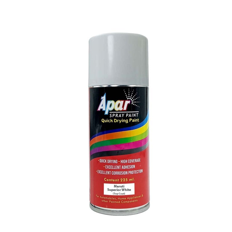 APAR Automotive Spray Paint Superior White (RC Colour Name) Compatible for Maruti Cars -225 ml (Pack of 1-Pcs) - Image 1