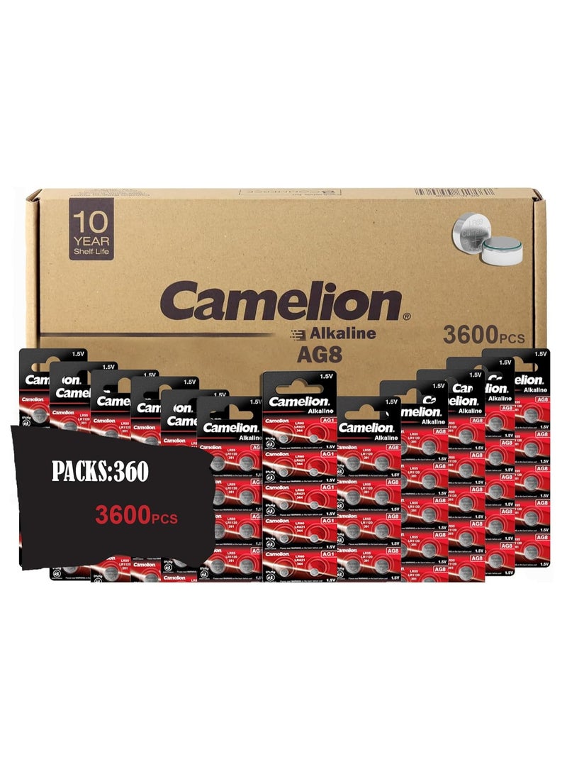 Camelion Camelion AG8/LR55/LR1121/391 Alkaline Button Cell Batteries 360 Packs - Image 2