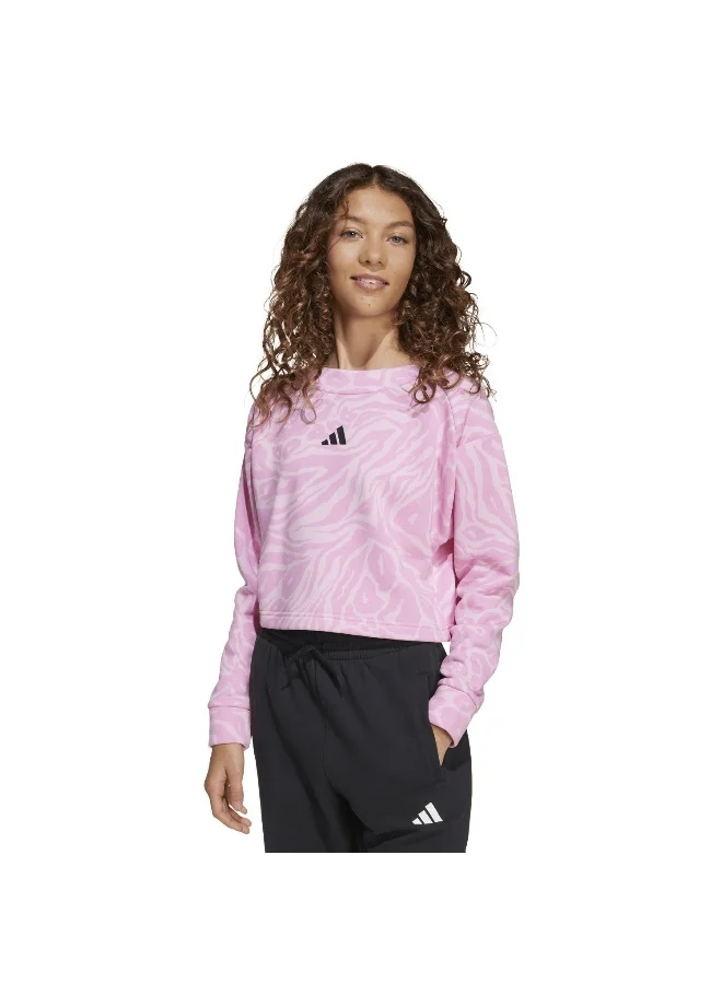 Adidas Adidas Jg Fi Aop Top Pink Sweatshirt (Long Sleeve) Sweatshirts For Kids