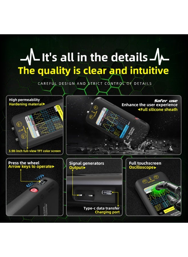 BSIDE O2 Handheld Digital Oscilloscope Dual Channel Oscilloscope 50MHz Touch LCD Oscilloscope Tester DDS Rechargeable Battery For Automotive Lab Electronics Repair - Image 3