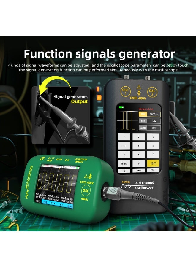BSIDE O2 Handheld Digital Oscilloscope Dual Channel Oscilloscope 50MHz Touch LCD Oscilloscope Tester DDS Rechargeable Battery For Automotive Lab Electronics Repair - Image 5