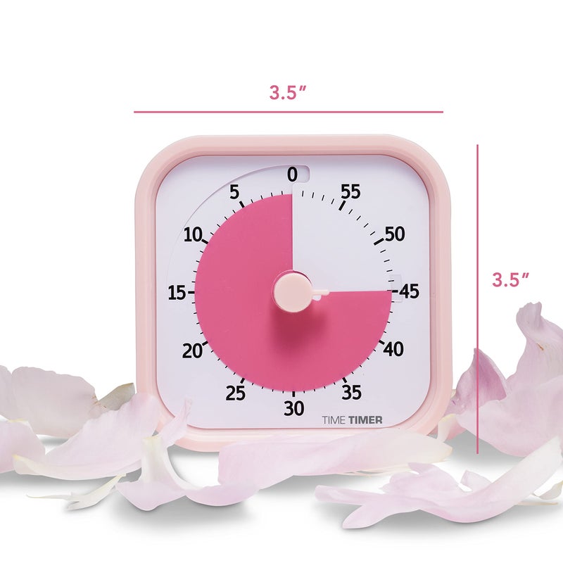 TIME TIMER Home MOD - 60 Minute Kids Visual Timer Home Edition - for Homeschool Supplies Study Tool, Timer for Kids Desk, Office Desk and Meetings with Silent Operation (Peony Pink) - Image 3