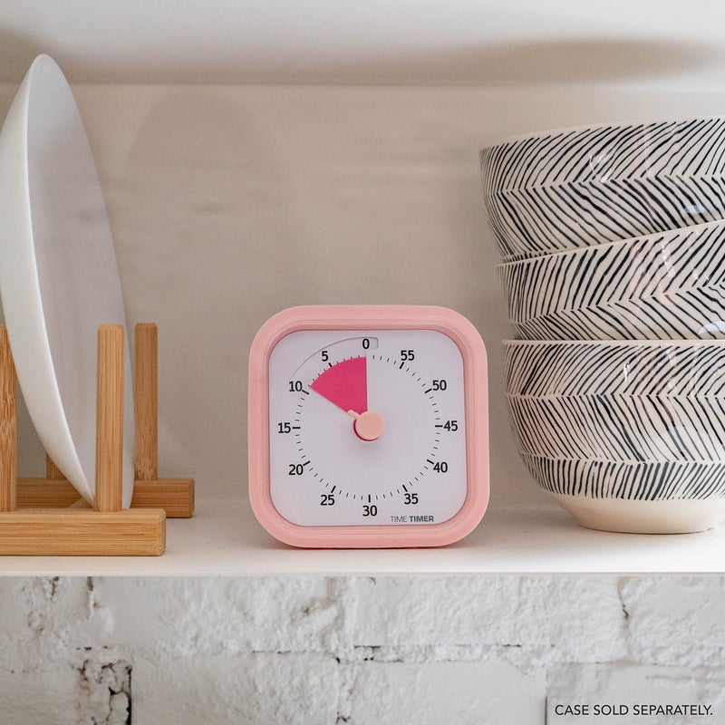 TIME TIMER Home MOD - 60 Minute Kids Visual Timer Home Edition - for Homeschool Supplies Study Tool, Timer for Kids Desk, Office Desk and Meetings with Silent Operation (Peony Pink) - Image 2