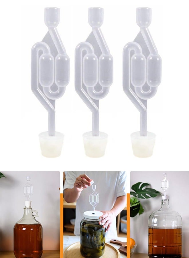 عربست 3 حزمة S-Shape Airlock للتخمير ، مع 3 سدادات فقاعة ختم صمام Airlock ، للمنزل DIY التخمير ، # 3 التخمير السيليكون سدادة حفر المكبس - Image 1