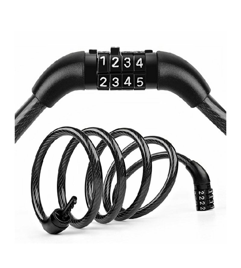 FASTPED Combination Numeric Cable Lock (Black, Painted Finish) - Image 1