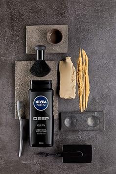 Nivea Men Deep Active Clean Shower Gel 250 ml Revitalising Shower Gel with Activated Charcoal pH SkinFriendly Shower Gel for the Body Face and Hair - Image 4