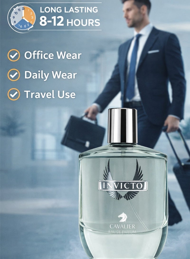Cavalier Perfume Long Lasting Perfume for Men The Cavalier Invicto Eau de Parfum | Luxury Men’s Perfume with Fresh Spicy & Aromatic Fragrance with Amber & Aquatic Accords | The Best Eau de Parfum 100ml - Image 3