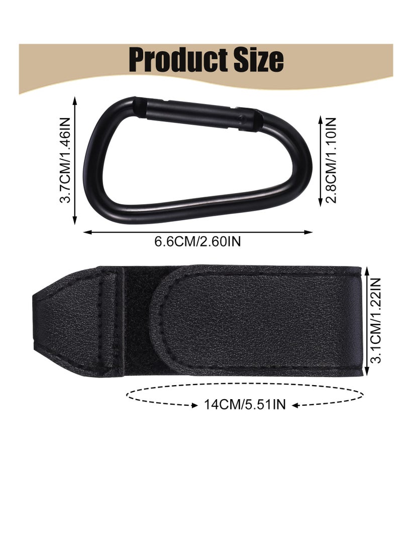 Pram hook clips, 3 pieces buggy clips carrier pram hooks, pram bag holder made of leather, bag hooks for stroller, pram clips, pram hooks for bags, backpack black