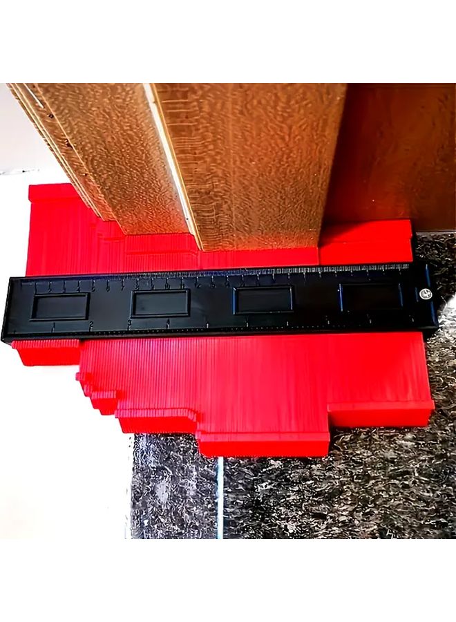 Black Red Flexible Contour Gauge with Locking 14cm Precision Carpentry Tool - Image 3