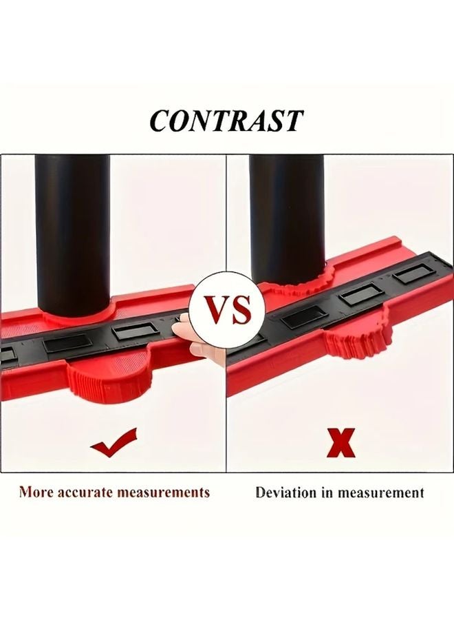 Black Red Flexible Contour Gauge with Locking 14cm Precision Carpentry Tool - Image 4