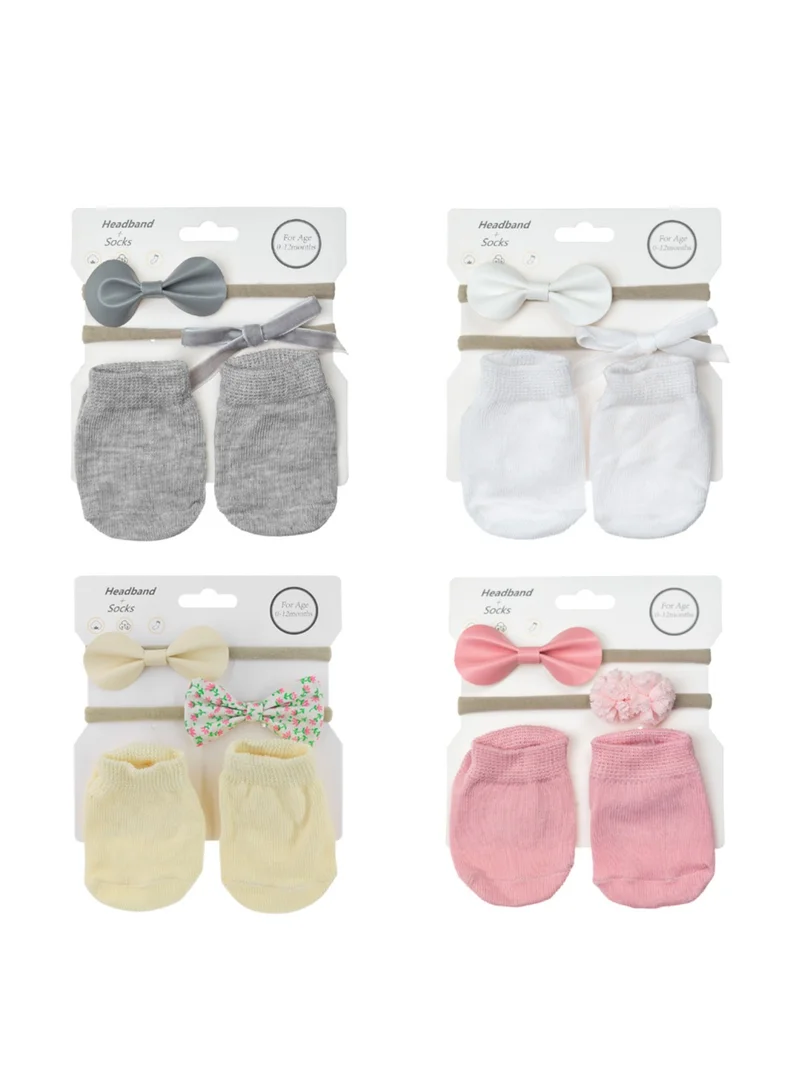 دىدانيالا Savannah Ribbon Bow Headband and Socks Set - White