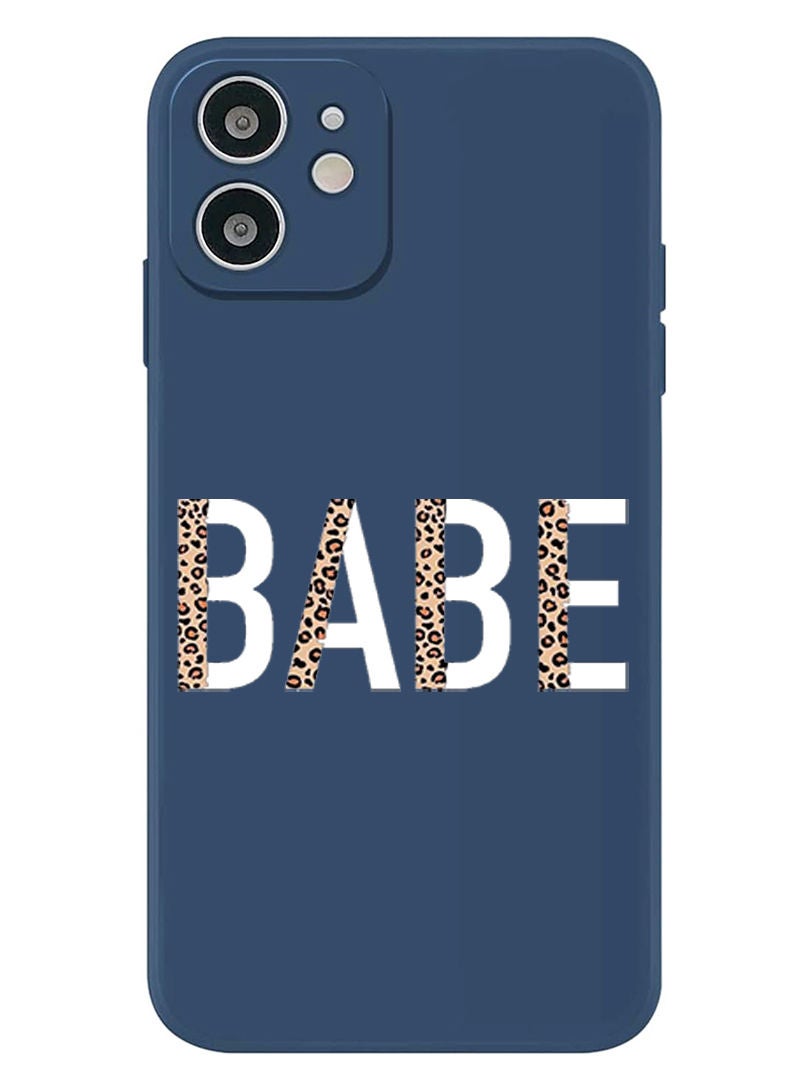 Theodor Protective Slim Fit Case Liquid Silicone Cover with Full Body Protection Anti-Scratch Shockproof Case For iPhone 12 Blue  - Babe white copy - Image 1