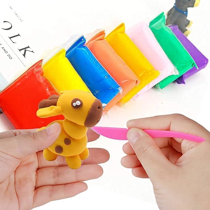 Air Dry Modeling Clay Set, 12 Colors, Non-Toxic Ultra Light Clay Foam Clay and Sculpting Tools, Creative Art Kit for Kids (12) - Image 2