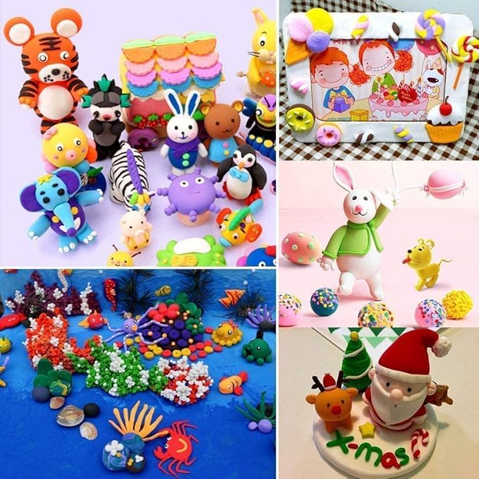 Air Dry Modeling Clay Set, 12 Colors, Non-Toxic Ultra Light Clay Foam Clay and Sculpting Tools, Creative Art Kit for Kids (12) - Image 4