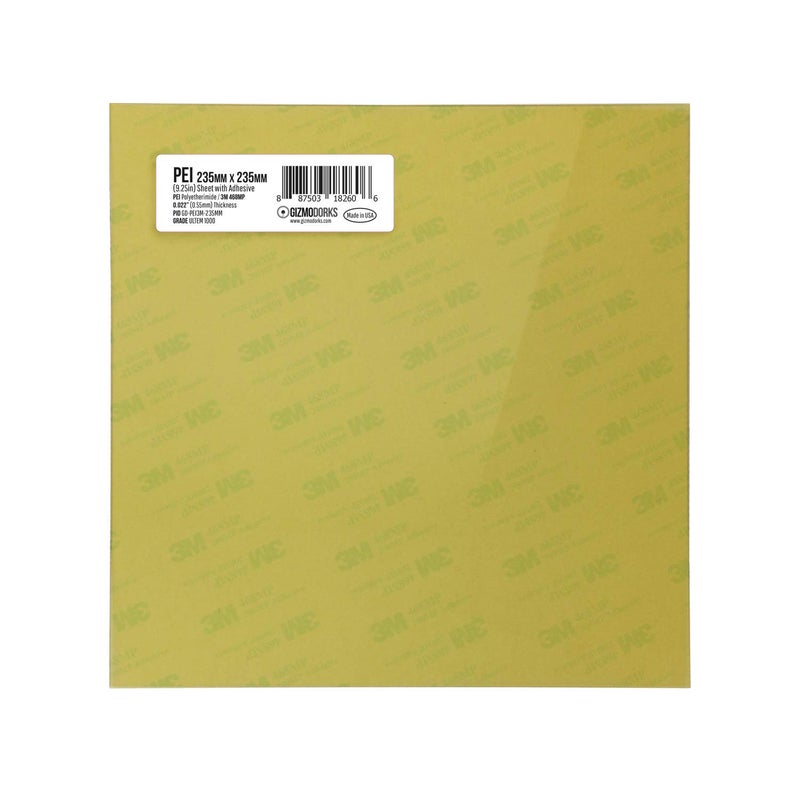 Gizmo Dorks سطح بناء طابعة ثلاثية الأبعاد PEI بحجم 235 مم × 235 مم (9.3" × 9.3") مع لاصق 3M 468MP ملصق مسبقًا لطابعة Creality Ender 3 أو CR 20 | صنع في الولايات المتحدة الأمريكية - Image 1