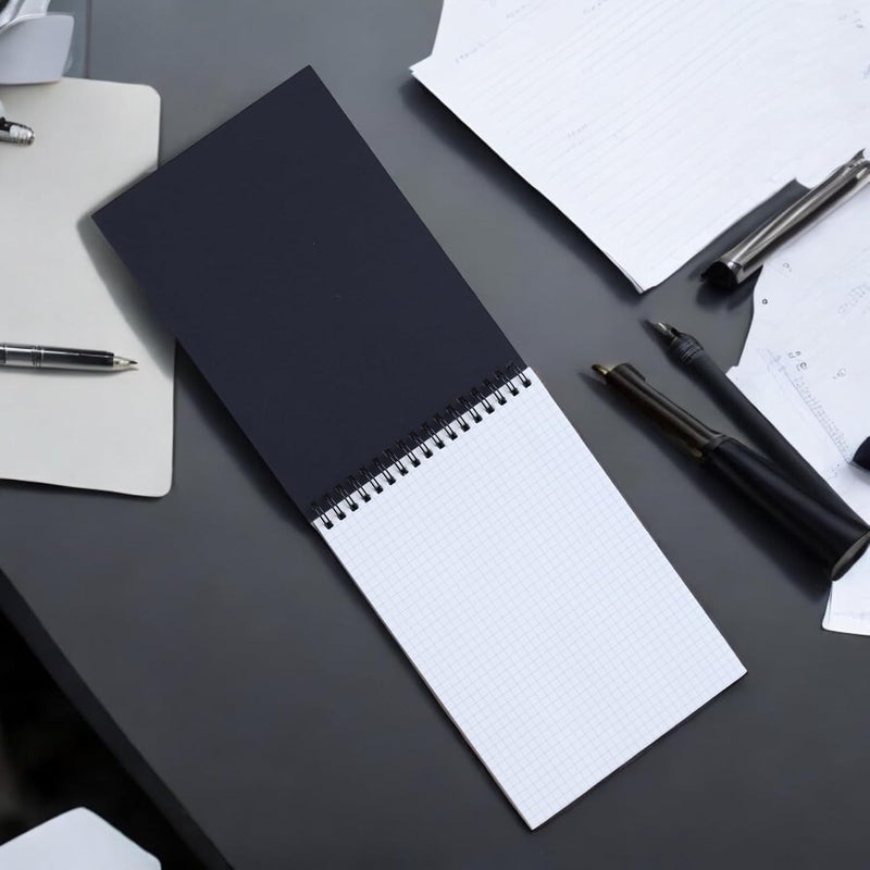 INNAXA A5 Grid Notebook | Top Spiral Binding | A5 Note Pad 100 GSM | square grid Pages | 60 Sheet/ 120 Pages (Black Cover, Pack of 2) - Image 5
