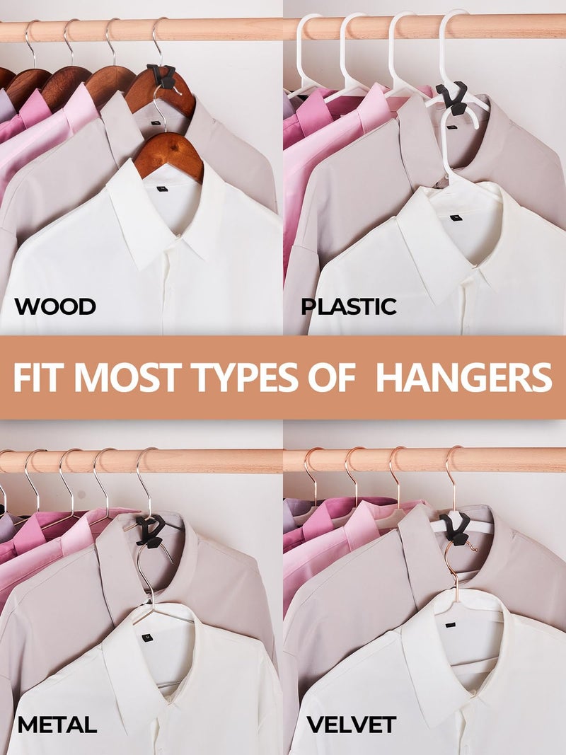 HOUSE DAY Space Saving Hanger Hooks 60 Pack, Black Clothes Hanger Connector Hooks, Heavy Duty Hanger Hooks Space Saver, Premium College Dorm Room Essentials, Good Closet Organizers and Storage - Image 4