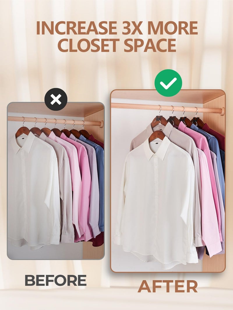 HOUSE DAY Space Saving Hanger Hooks 60 Pack, Black Clothes Hanger Connector Hooks, Heavy Duty Hanger Hooks Space Saver, Premium College Dorm Room Essentials, Good Closet Organizers and Storage - Image 2