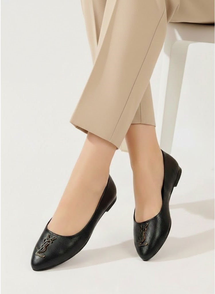 LIFESTYLISH Ballerina Flat Leather BN-511 - Black - Image 1